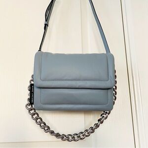 Marc Jacobs Blue Gray Quilted Crossbody Bag with Chain
